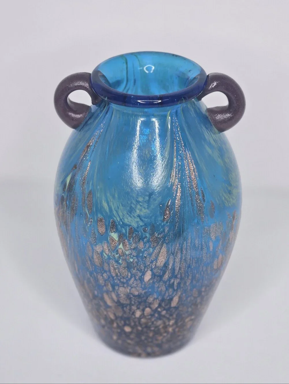 Vintage Dale Tiffany Amphora Adventurine Copper Flecked Vase